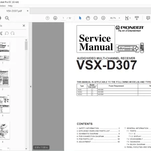 Pioneer VSX-D307 AUDIO/VIDEO MULTI-CHANNEL RECEIVER SERVICE MANUAL - PDF