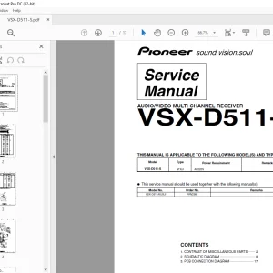 Pioneer VSX-D511-S AUDIO/VIDEO MULTI-CHANNEL RECEIVER Service Manual - PDF