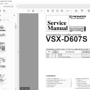 Pioneer VSX-D607S AUDIO/VIDEO MULTI-CHANNEL RECEIVER SERVICE MANUAL - PDF