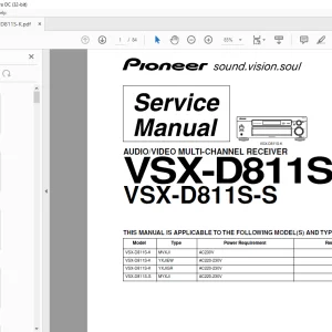 Pioneer VSX-D811S-K VSX-D811S-S MULTI-CHANNEL RECEIVER Service Manual - PDF