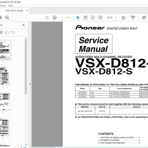 Pioneer VSX-D812-K VSX-D812-S MULTI-CHANNEL RECEIVER Service Manual - PDF