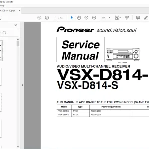 Pioneer VSX-D814-K VSX-D814-S AUDIO/VIDEO MULTI-CHANNEL RECEIVER Service Manual  - PDF