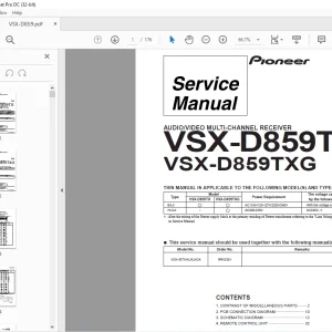 Pioneer VSX-D859TX VSX-D859TXG MULTI-CHANNEL RECEIVER Service Manual - PDF
