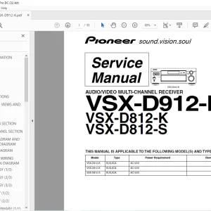 Pioneer VSX-D912-K VSX-D812-K VSX-D812-S MULTI-CHANNEL RECEIVER Service Manual - PDF