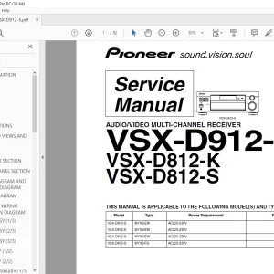 Pioneer VSX-D912-S VSX-D812-K VSX-D812-S MULTI-CHANNEL RECEIVER Service Manual - PDF