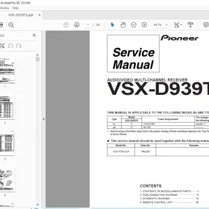 Pioneer VSX-D939TX MULTI-CHANNEL RECEIVER Service Manual - PDF