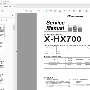 Pioneer X-HX700 CD RECEIVER SYSTEM Service Manual - PDF DOWNLOAD