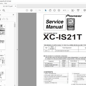 Pioneer XC-IS21T CD TUNER DECK Service Manual - PDF DOWNLOAD