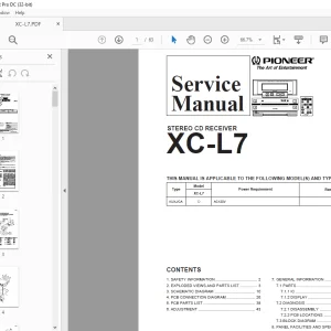 Pioneer XC-L7 STEREO CD RECEIEVER Service Manual - PDF DOWNLOAD