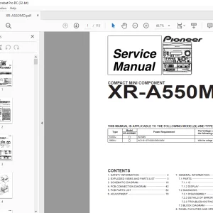 Pioneer XR-A550MD COMPACT MINI COMPONENT Service Manual - PDF DOWNLOAD