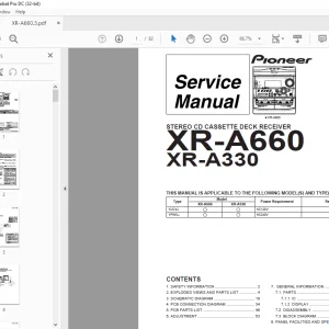 Pioneer XR-A660 XR-A330 STEREO CD CASSETTE DECK RECEIVER Service Manual - PDF