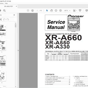 Pioneer XR-A660 XR-A550 XR-A330 STEREO CD CASSETTE DECK RECEIVER Service Manual - PDF