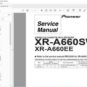Pioneer XR-A660SW XR-A660EE STEREO CD CASSETTE DECK RECEIVER Service Manual - PDF