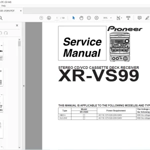 Pioneer XR-VS99 STEREO CD CASSETTE DECK RECEIVER Service Manual - PDF