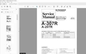 PioneerA-307R A-207R STEREO AMPLIFIER Service Manual - PDF DOWNLOAD