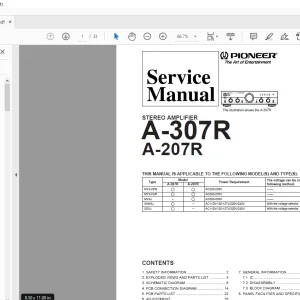 PioneerA-307R A-207R STEREO AMPLIFIER Service Manual - PDF DOWNLOAD