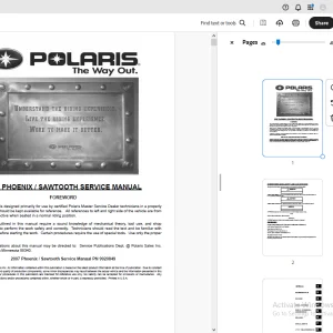 Polaris 2007 PHOENIX  SAWTOOTH SERVICE MANUAL - PDF