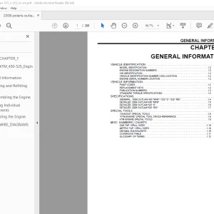 Polaris 2008 Outlaw 450 MXR 525 S 525 IRS Service Manual - PDF
