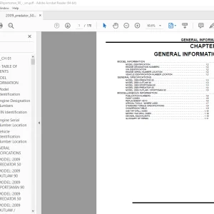 Polaris 2009 Predator 50 Outlaw/Sportsman 90 Service Manual - PDF
