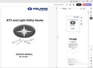 Polaris ATV and Light Utility Hauler 1985-1995 Service Manual - PDF