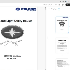 Polaris ATV and Light Utility Hauler 1985-1995 Service Manual - PDF