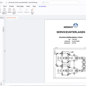SEEBACH 3195-001 SERVICEUNTERLAGEN Hochdruckfilterstation 2-fach Betriebsanleitung - PDF