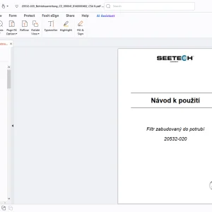 Seetech 20532-020 Filtr zabudovaný do potrubí Návod k použití - PDF