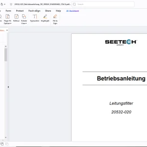 Seetech 20532-020 Leitungsfilter Betriebsanleitung - PDF