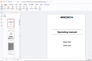 Seetech 20532-020 Water filter Operating manual - PDF
