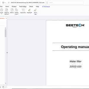 Seetech 20532-020 Water filter Operating manual - PDF