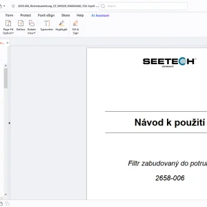 Seetech 2658-006 Filtr zabudovaný do potrubí Návod k použití - PDF