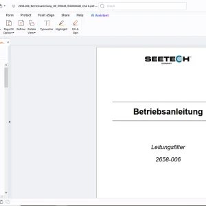 Seetech 2658-006 Leitungsfilter Betriebsanleitung - PDF