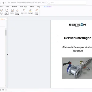 Seetech 30003000 Rücklaufsicherungseinrichtung Serviceunterlagen Betriebsanleitung - PDF