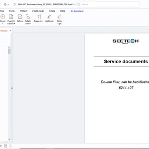 Seetech 6244-107 Double filter, can be back flushed Service documents Operating Manual - PDF