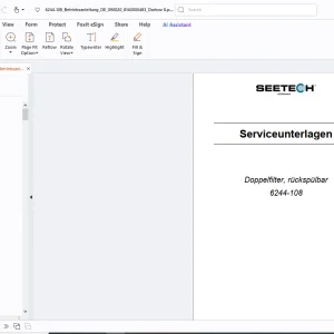 Seetech 6244-108 Doppelfilter, rückspülbar Serviceunterlagen  Betriebsanleitung - PDF