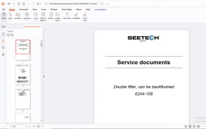 Seetech 6244-108 Double filter, can be back flushed Service documents Operating Manual PDF