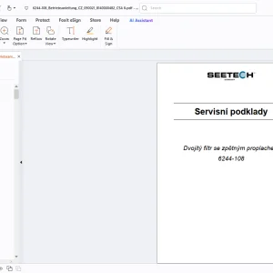 Seetech 6244-108 Dvojitý filtr se zpětným proplachem Servisní podklady Návod k použití  - PDF