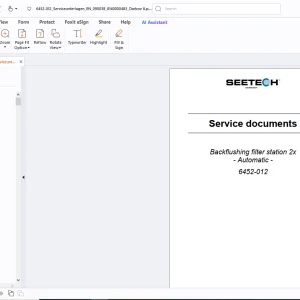Seetech 6452-012 Backflushing filter station 2x Automatic Service documents Operating Manual PDF