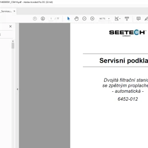 Seetech 6452-012 Dvojitá filtrační stanice se zpětným proplachem  automatická - Servisní podklady