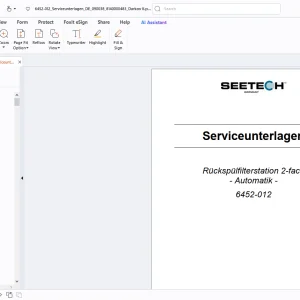 Seetech 6452-012 Rückspülfilterstation 2-fach Automatik Serviceunterlagen Betriebsanleitung - PDF