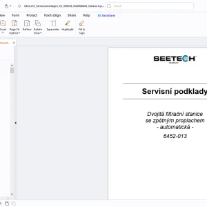 Seetech 6452-013 Dvojitá filtrační stanice se zpětným proplachem automatická Servisní podklady Návod k použití - PDF