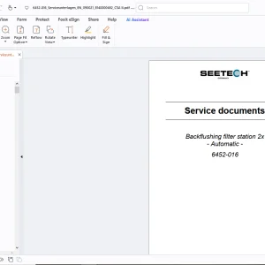 Seetech 6452-016 Backflushing filter station 2x Automatic Service documents Operating Manual - PDF