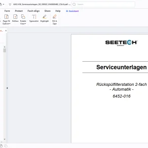 Seetech 6452-016 Rückspülfilterstation 2-fach Automatik Serviceunterlagen Betriebsanleitung - PDF