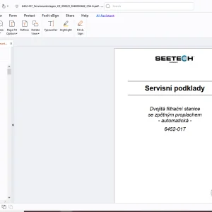 Seetech 6452-017 Dvojitá filtrační stanice se zpětným proplachem automatická Servisní podklady Návod k použití  - PDF