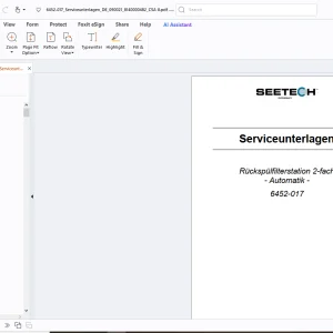 Seetech 6452-017 Rückspülfilterstation 2-fach Automatik Serviceunterlagen Betriebsanleitung - PDF