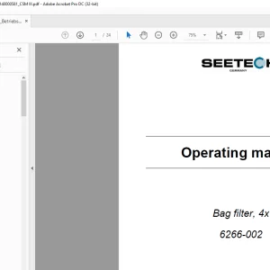 Seetech Bag filter, 4x 6266-002 Operating manual -  PDF DOWNLOAD