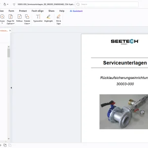 Seetech Rücklaufsicherungseinrichtung 30003-000 Serviceunterlagen Betriebsanleitung - PDF