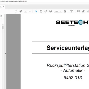Seetech Rückspülfilterstation 2-fach Automatik 6452-013 Serviceunterlagen Manual -  PDF DOWNLOAD