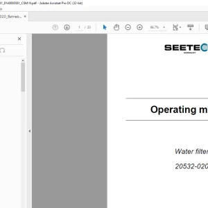 Seetech Water filter 20532-020 Operating manual -  PDF DOWNLOAD