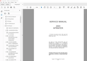 Sprinter 2003 VA Service Manual  - PDF DOWNLOAD